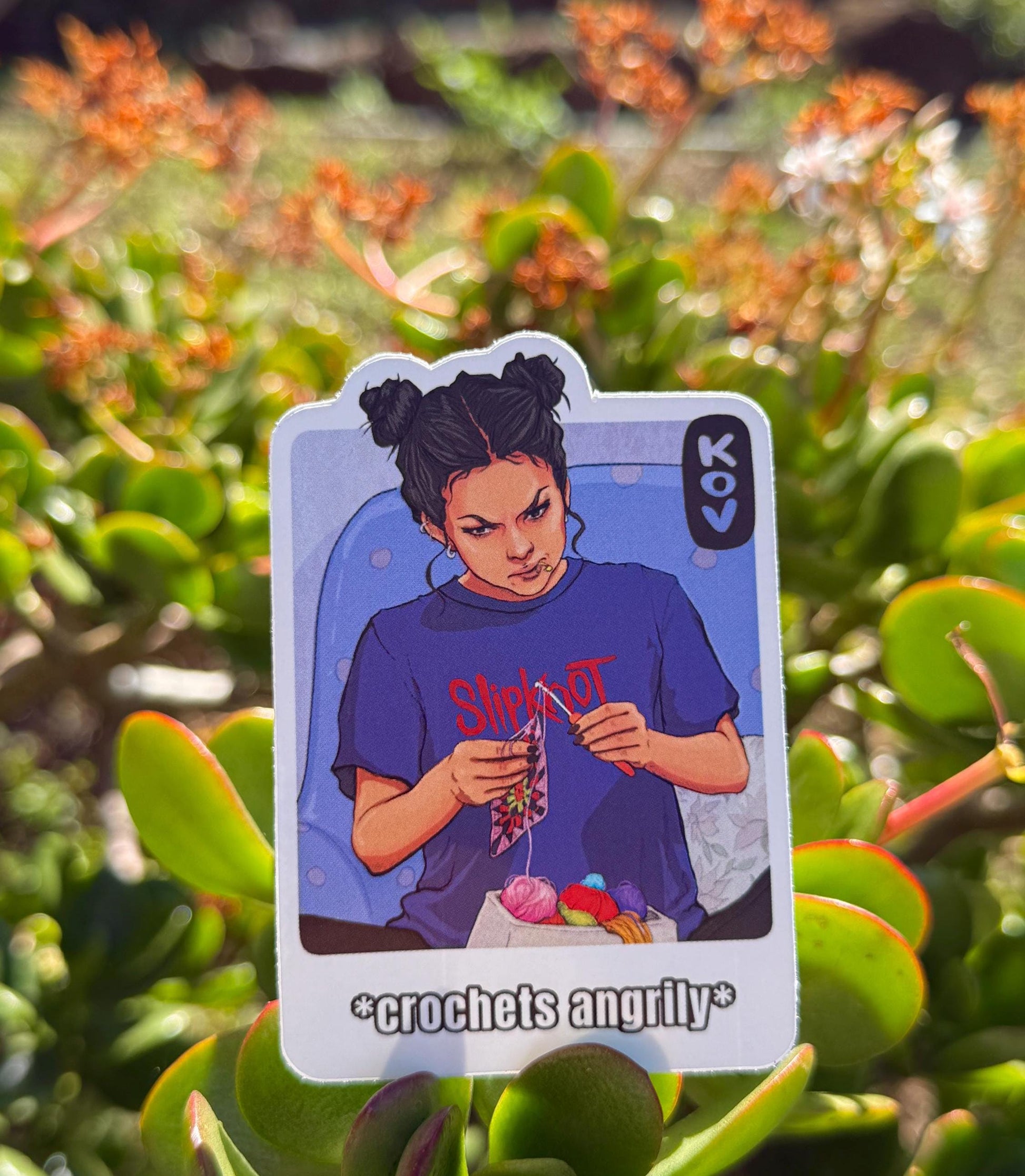 Crochet Girl - Matte Waterproof Vinyl Sticker