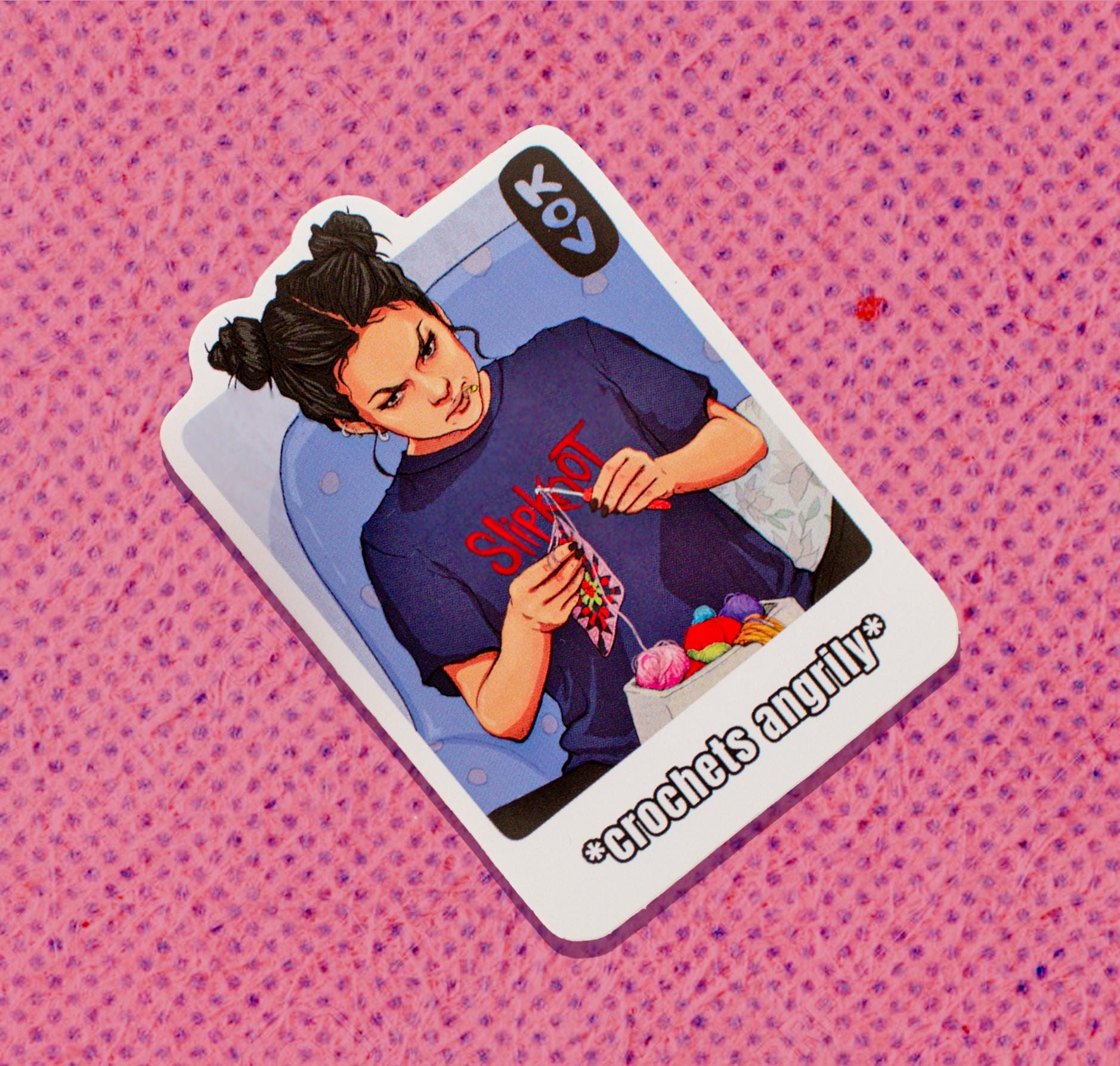 Crochet Girl - Matte Waterproof Vinyl Sticker