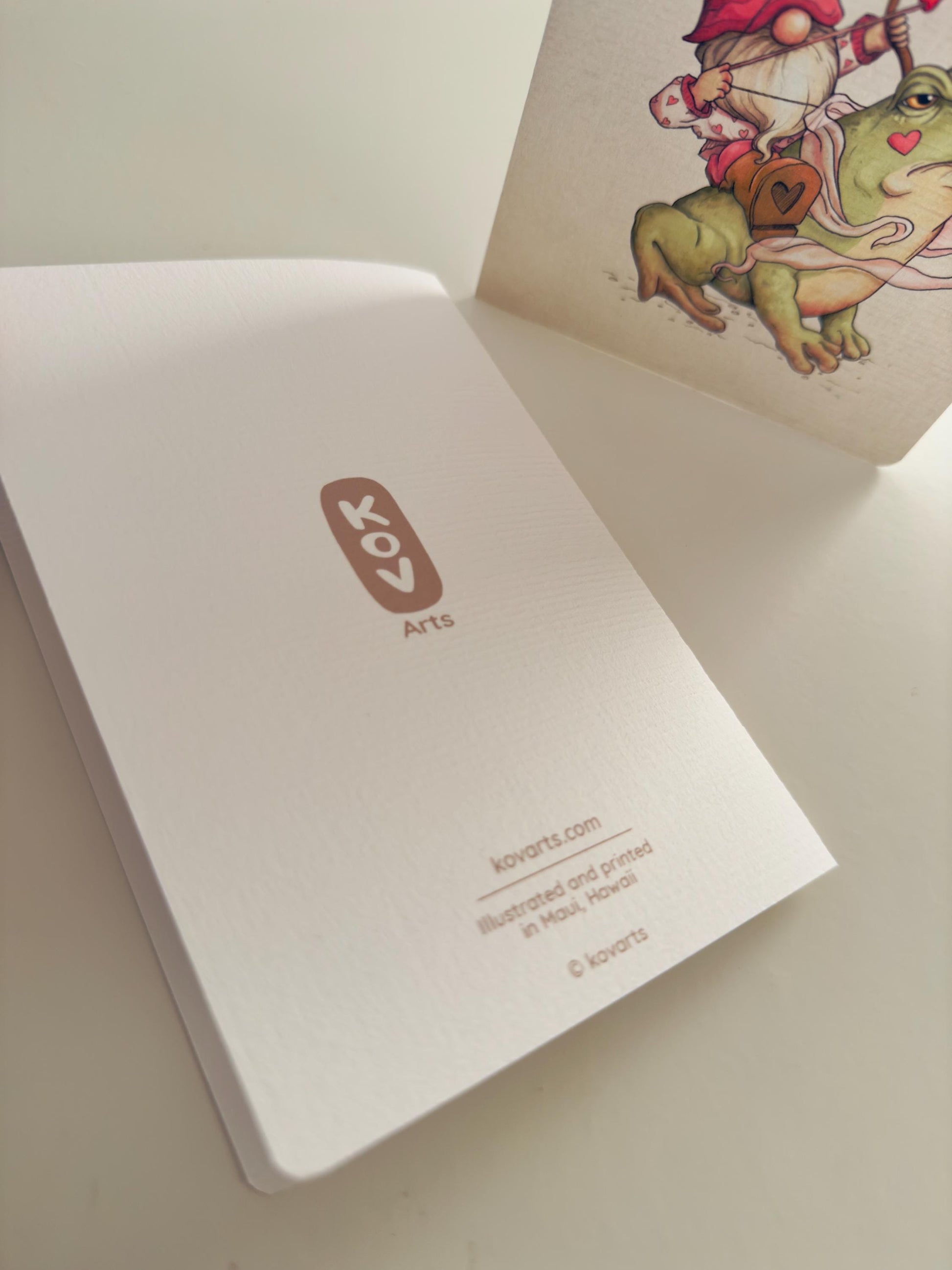 4x6 Personalized Valentine's Day Card - Funny Gnome & Frog