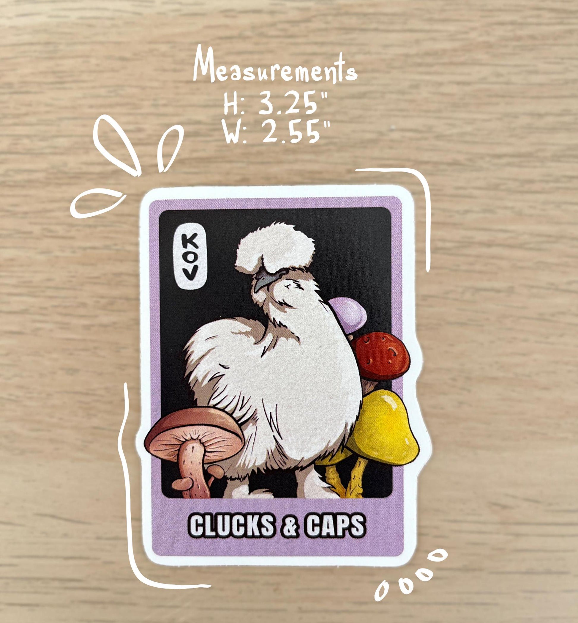 Chickens & Mushrooms Sticker - Waterproof Matte Vinyl