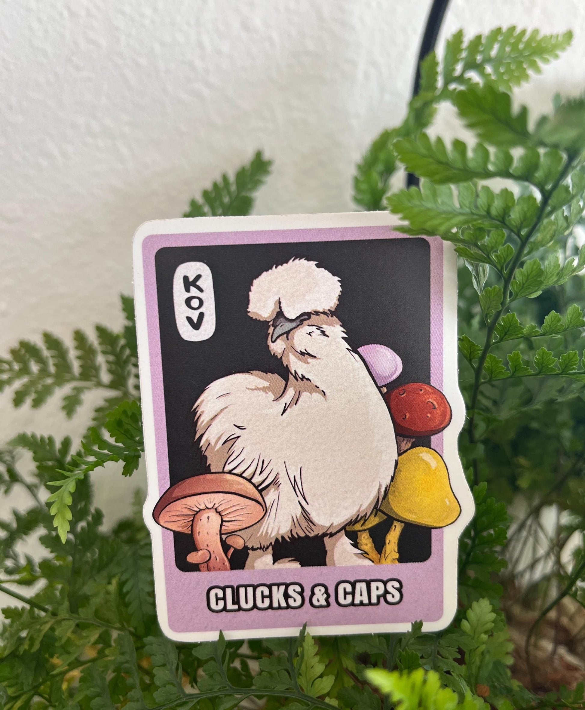 Chickens & Mushrooms Sticker - Waterproof Matte Vinyl